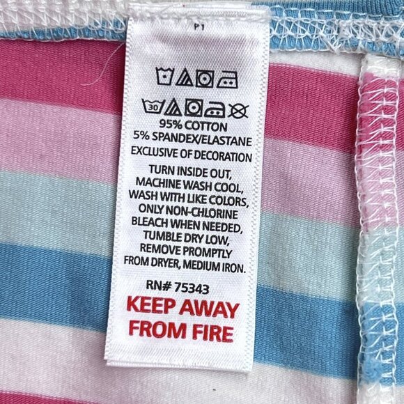 Tommy Bahama Girls' Leggings White Pink Teal Stripes Size M (7/8) - Picture 5 of 5